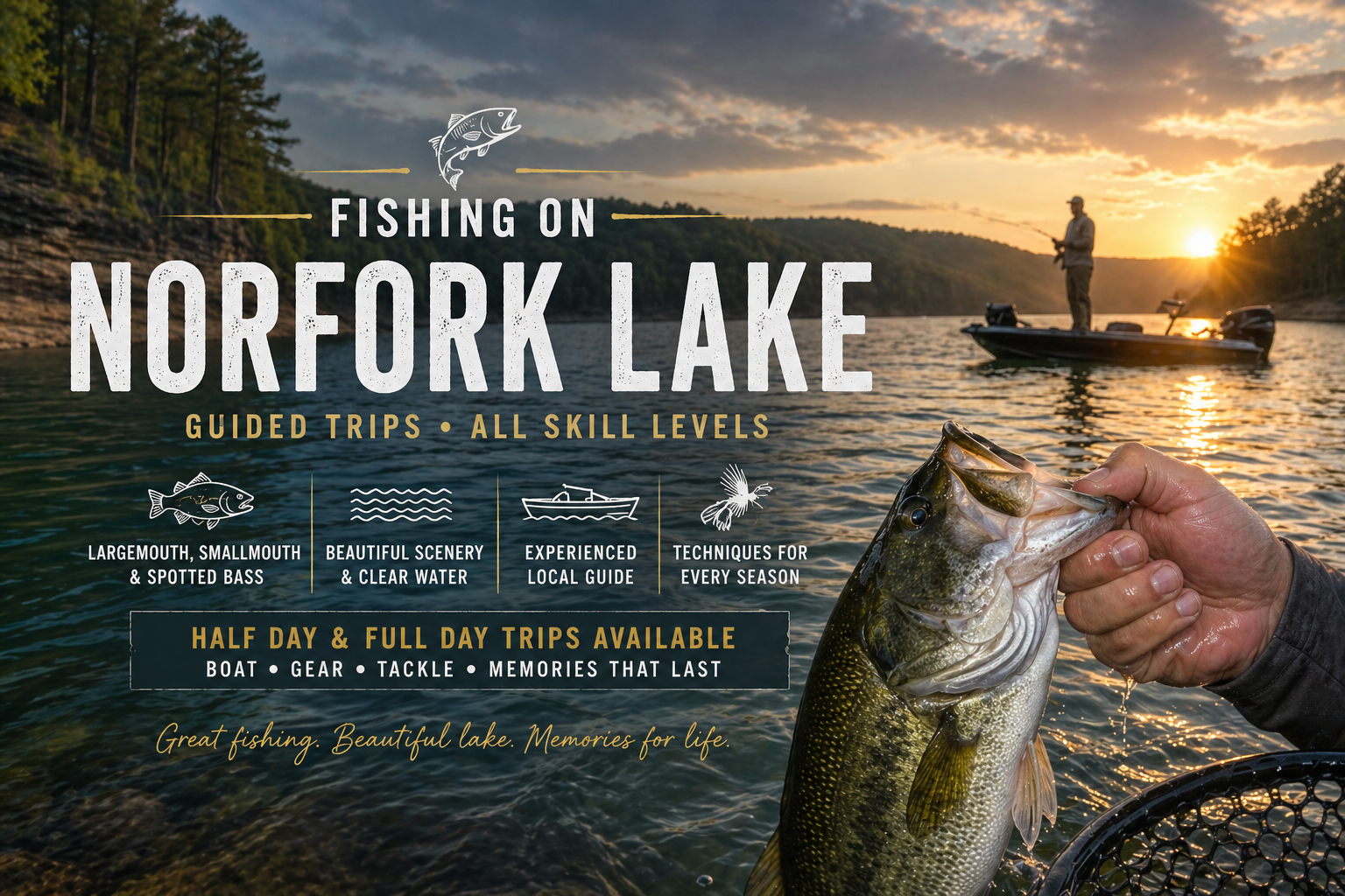 Guided Largemouth Bass Fishing Trip (Half Day)